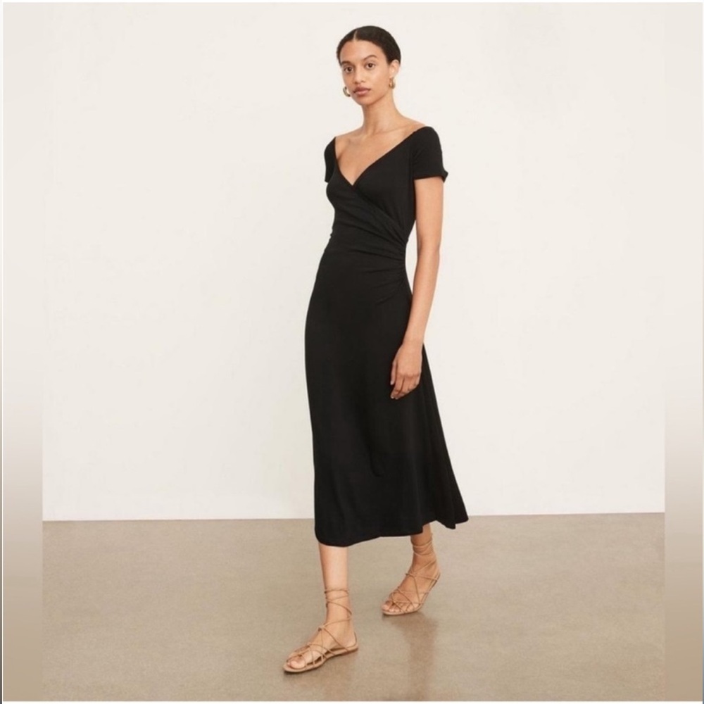 Vince black faux wrap dress